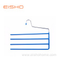 EISHO PVC Coating Multi-bars Metal Hanger For Pants